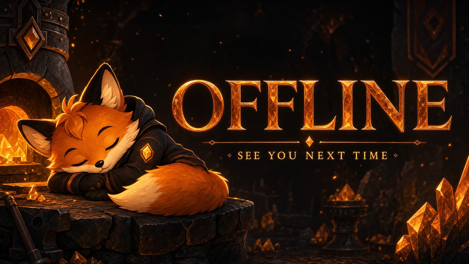 Beispiel: generiertes Twitch-Offline-Banner im AmberCraft-Stil